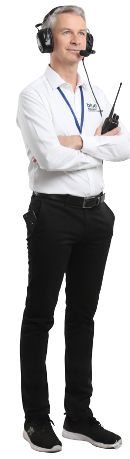 Motorsport Team Manager and Sporting Director working during race event